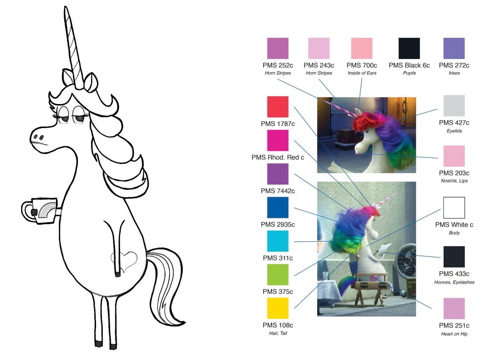 Rainbow Unicorn coloring pages