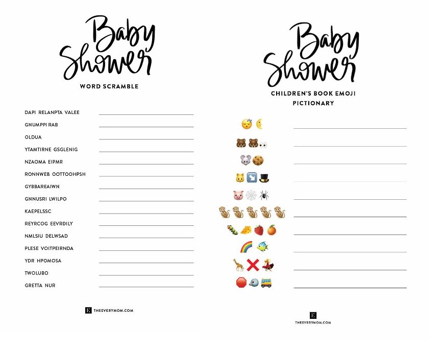printable games for baby shower
