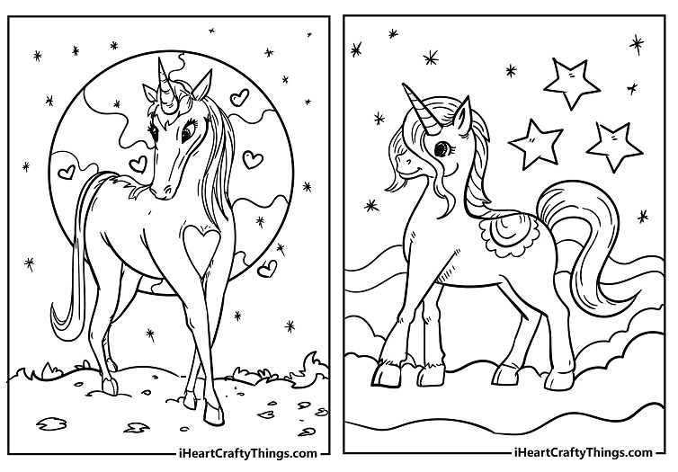 full body unicorn coloring pages