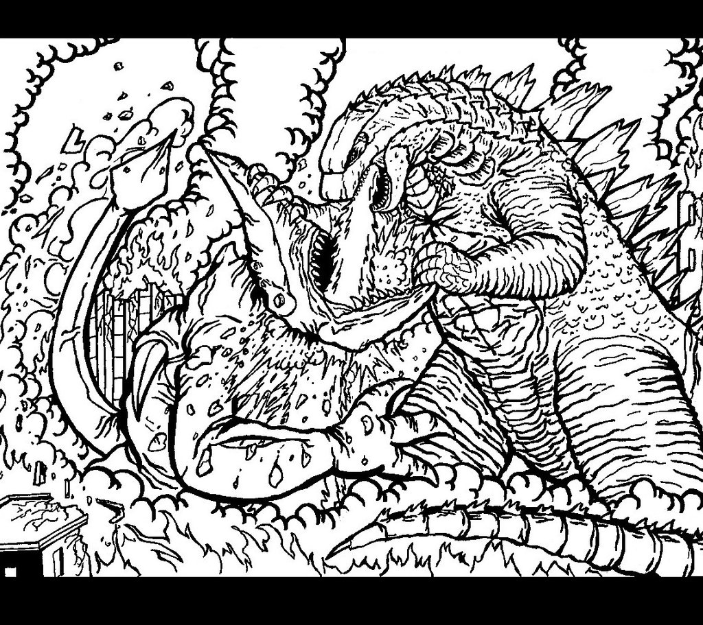 Godzilla enemies coloring pages