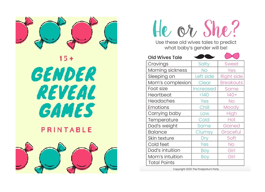 baby gender reveal games