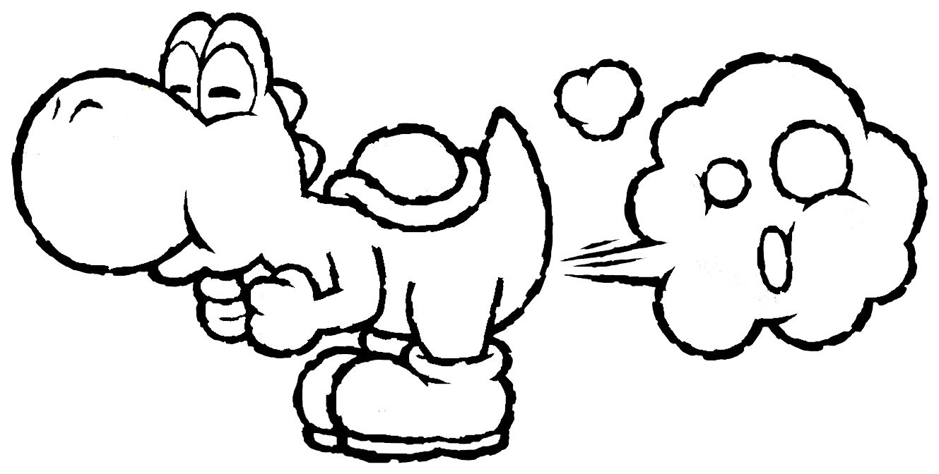 printable Yoshi Mario coloring pages