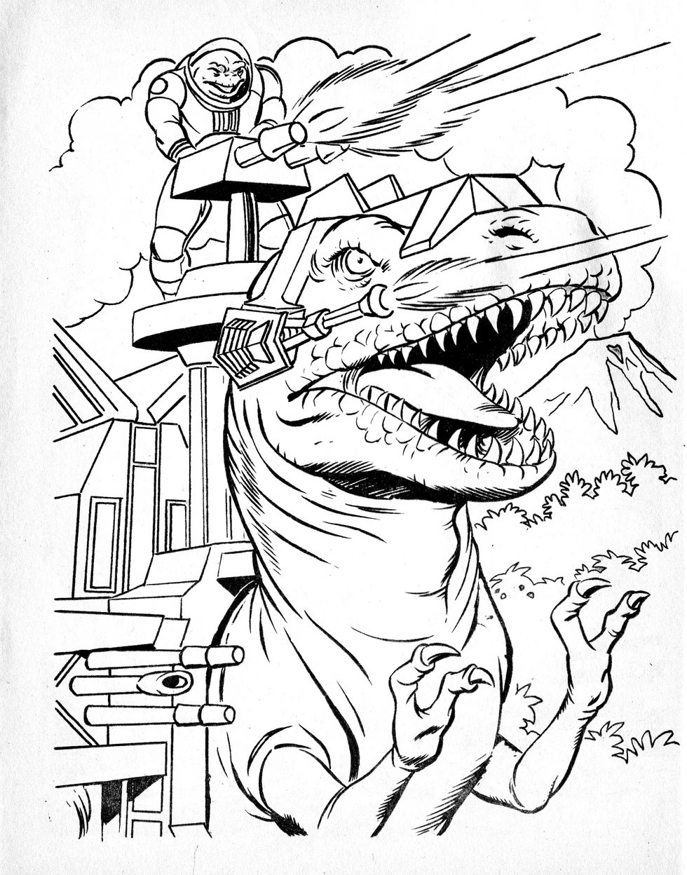 Dino-riders free coloring page