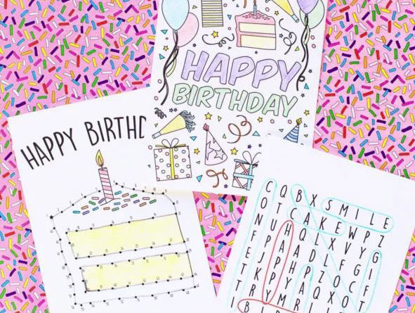 activity birthday card free printable coloring page
